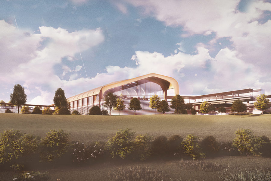 Architect's vision of the new HS2 Interchange station in Solihull