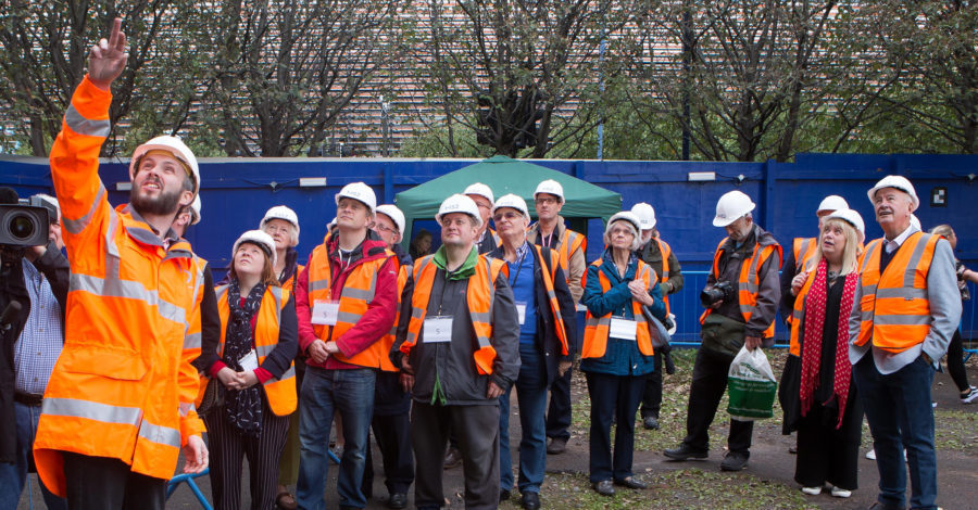 People in personal protective equipment on one of our open days