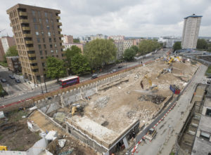 demolition site next to Hampstead Road