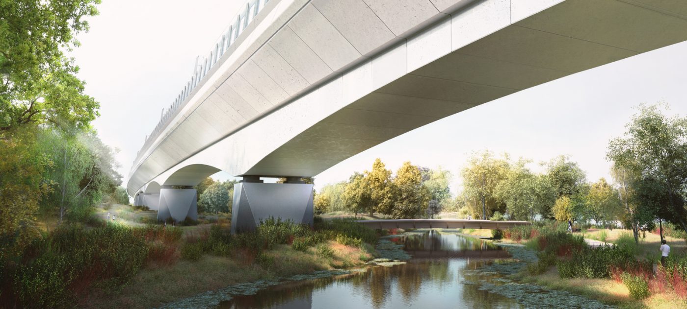 Colne Valley Viaduct concepts created for HS2 by Grimshaw Architects