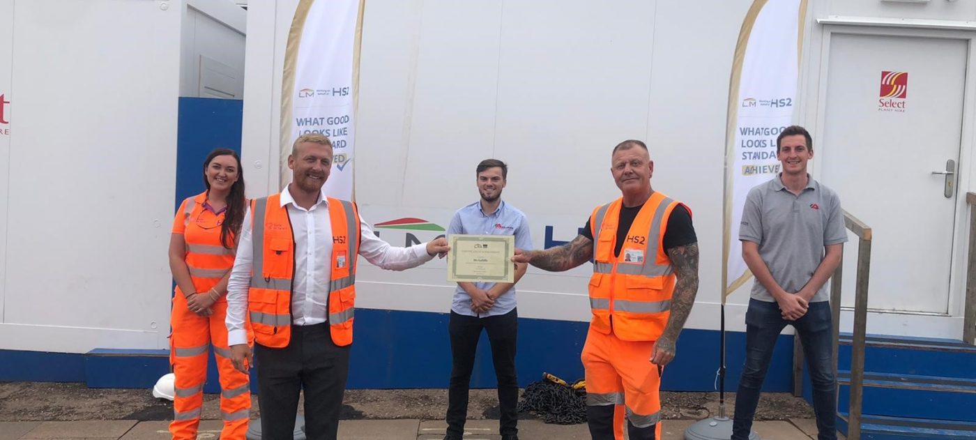 Curzon Street site team presented with an award recognising their high standard of work on the High Speed Two Ltd project.