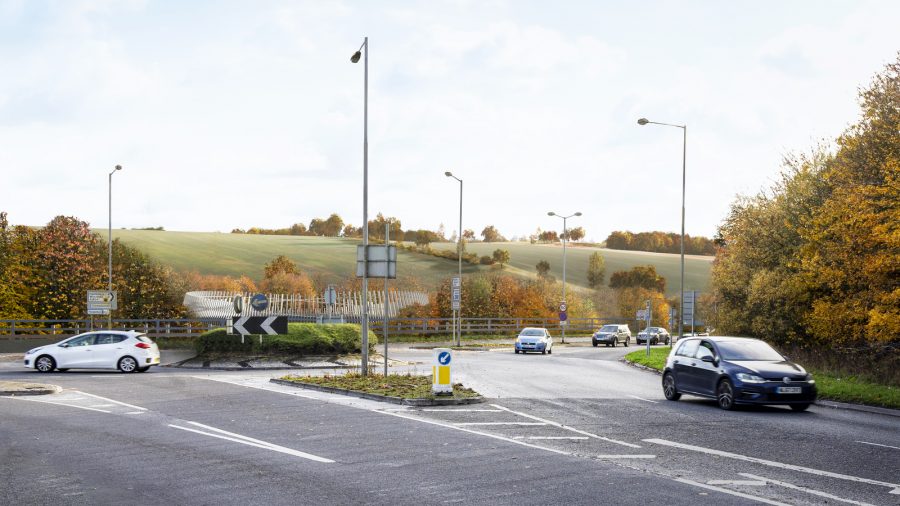 View of Amersham vent shaft headhouse looking south approaching from A413