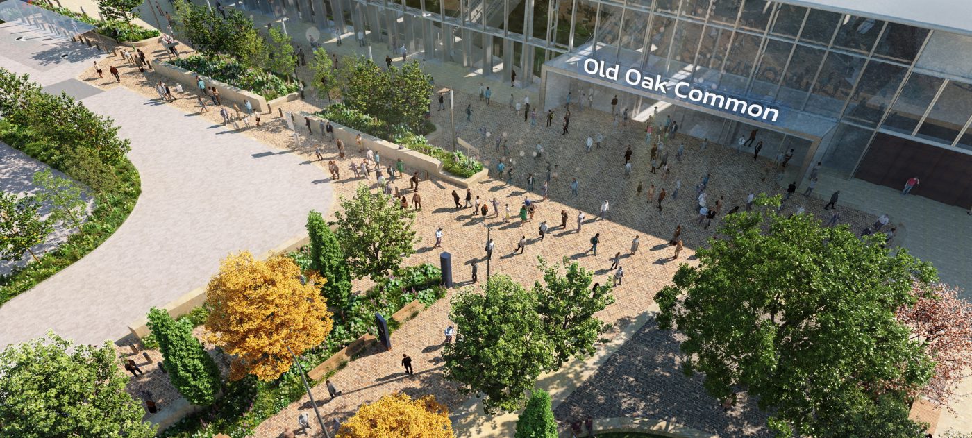 Artist impression of Old Oak Common Station.
