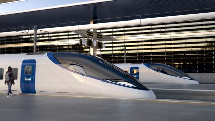 Initial concept visualisation of an HS2 train.