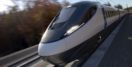 Initial concept visualisation of an HS2 train.