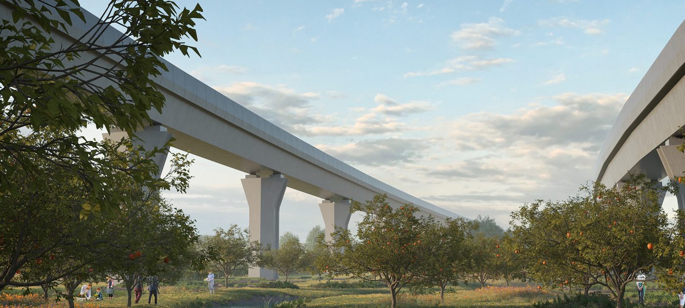 Architect's impression of the Water Orton Viaducts - one of the key structures that form the Delta Junction.