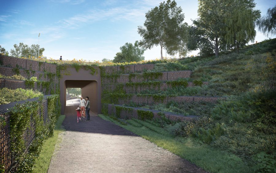 Artist's impression of Kenilworth Greenway and Cromwell Lane underpass.