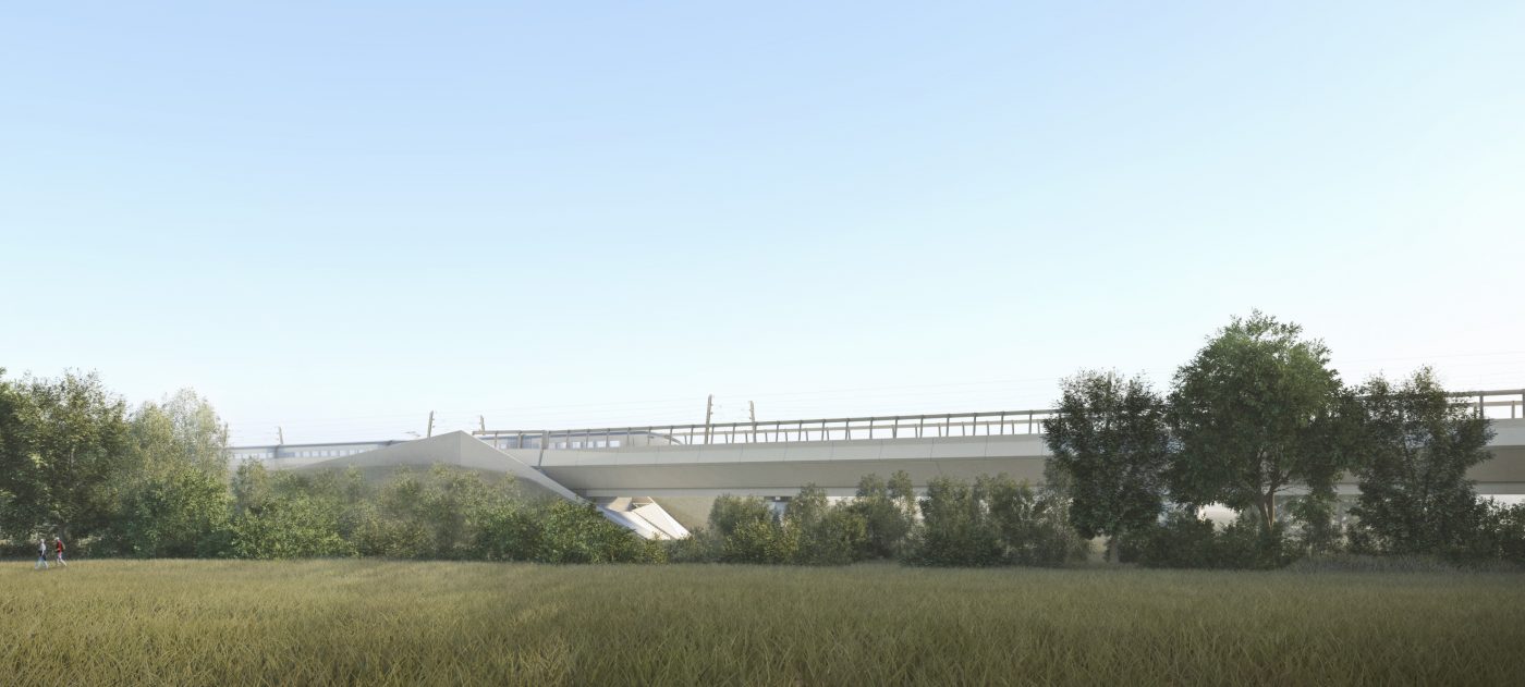Colne Valley Viaduct – artist's impression. Design by Grimshaw Architects.