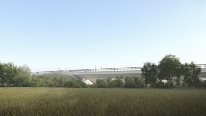 Colne Valley Viaduct – artist's impression. Design by Grimshaw Architects.
