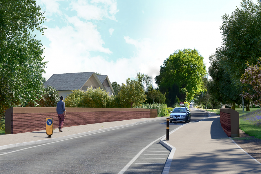 Artist's impression of Kenilworth Greenway from Cromwell Lane.