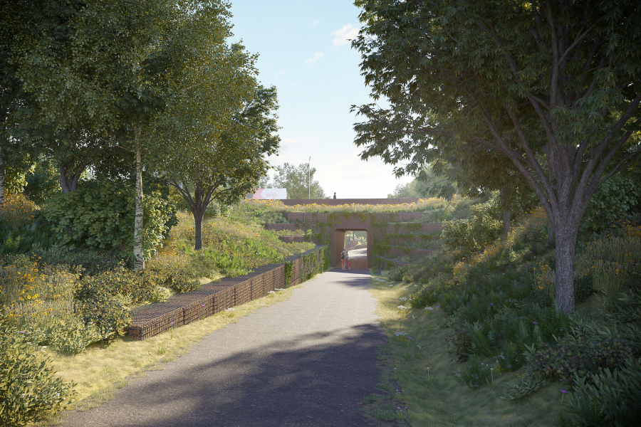 Artist's impression of Kenilworth Greenway and Cromwell Lane underpass (3).
