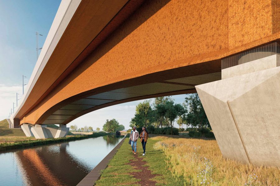 Artist's impression of the Birmingham and Fazeley Canal Viaduct.