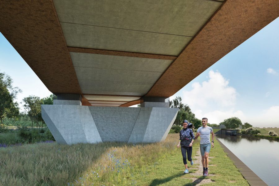 Artist's impression of the Birmingham and Fazeley Canal Viaduct.