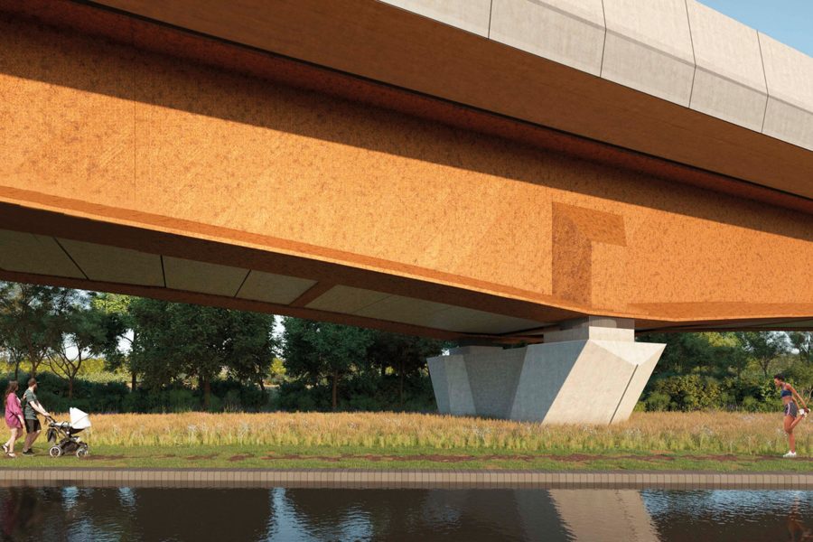 Artist's impression of the Birmingham and Fazeley Canal Viaduct.