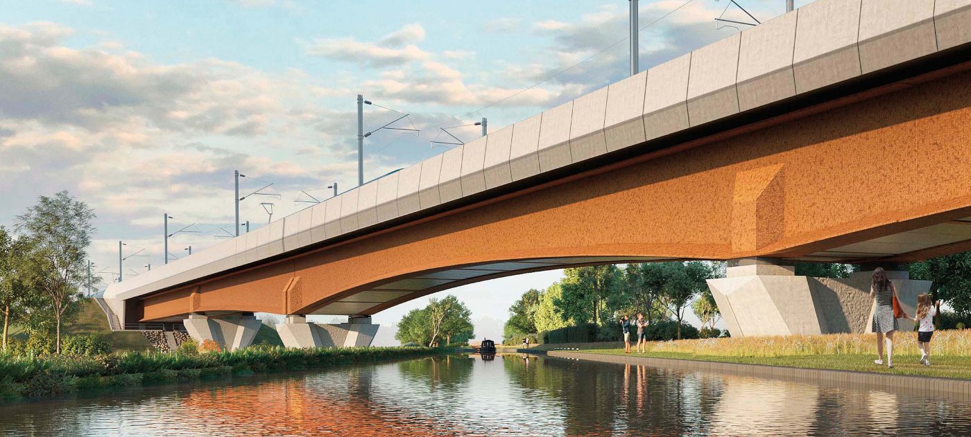 Artist's impression of the Birmingham and Fazeley Canal Viaduct.