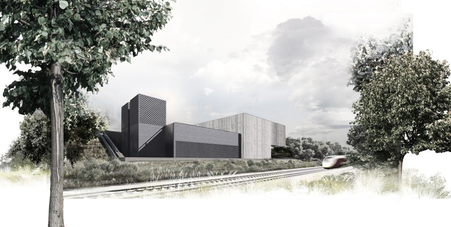 Artist's impression - View of the Mandeville Road Headhouse showing a view from the south elevation.