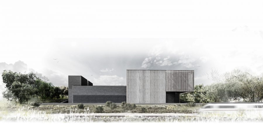 Artist's impression - View of the Mandeville Road Headhouse showing a view from the north elevation.