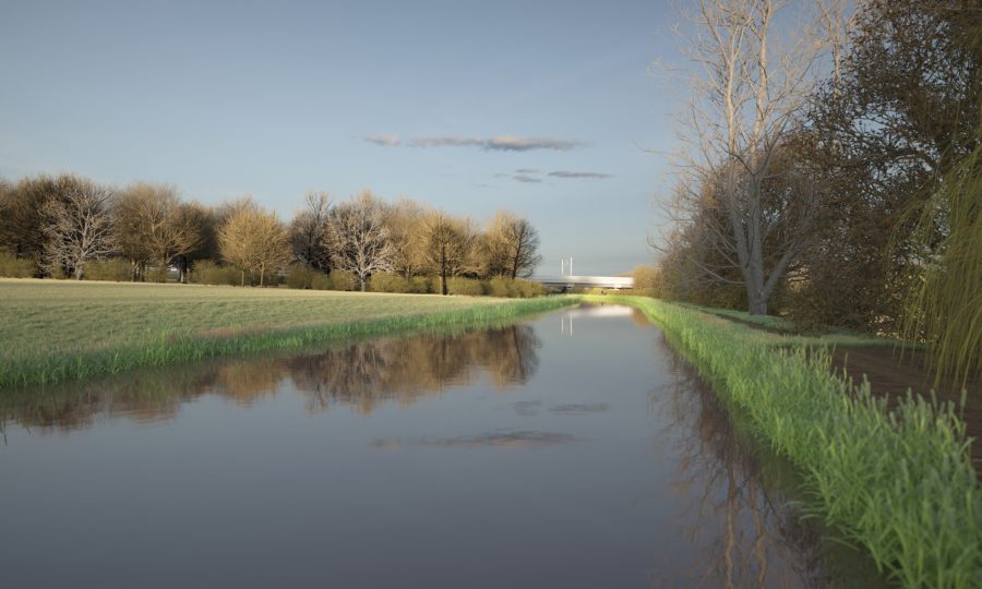 Artist's impression of the Oxford Canal Viaduct.