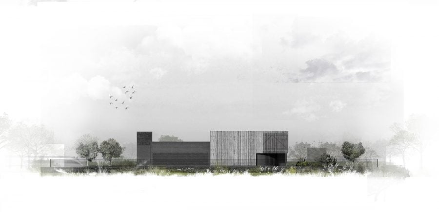 Artist impression of the Green Park Way Headhouse - south elevation