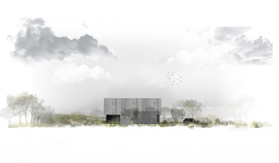 Artist impression of the Green Park Way Headhouse - east elevation