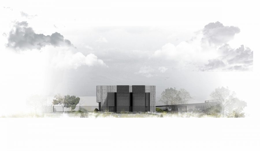 Artist impression of the Green Park Way Headhouse - west elevation