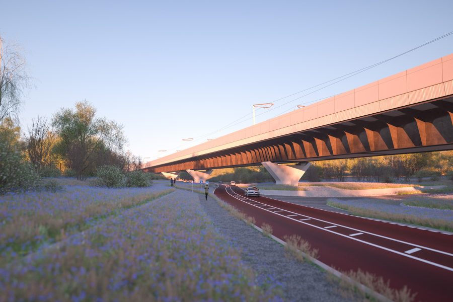 HS2 Small Dean Viaduct A413 looking north.