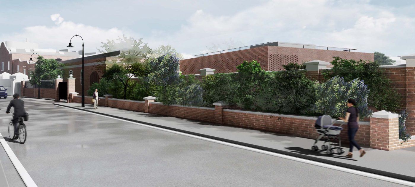 Artist's impression of the Euston Cavern Headhouse from the road.