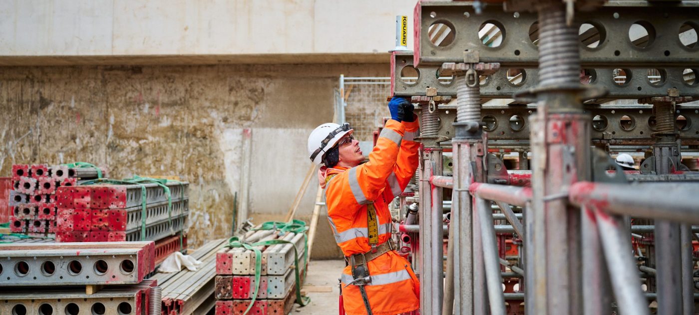 HS2 workers wearing personal protective equipment on site.