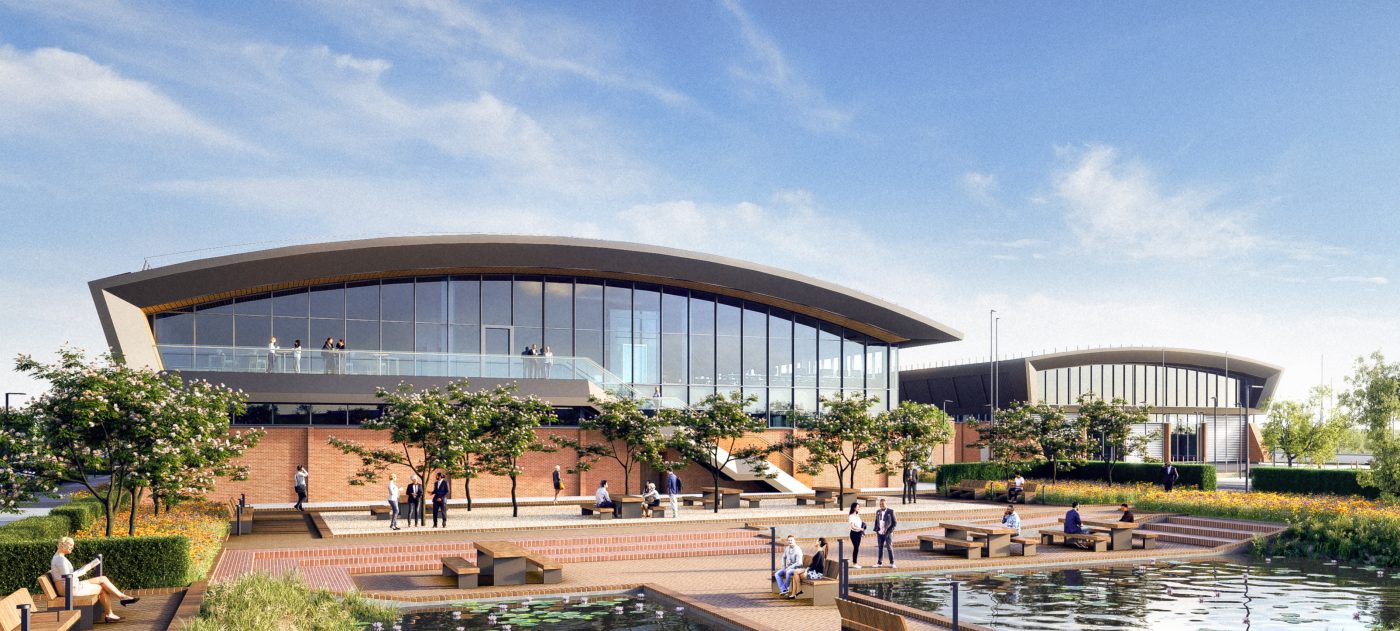 Artist's impression of HS2 Infrastructure Maintenance Depot.