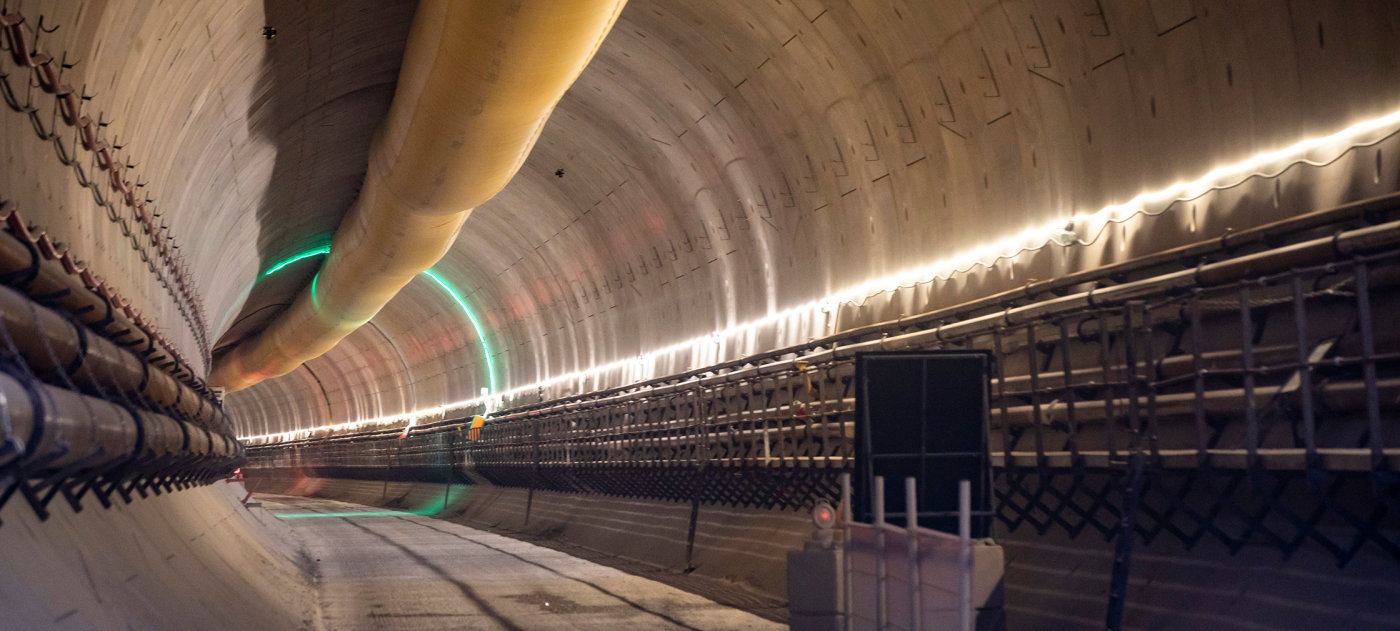 Inside view of Northolt tunnel which completed tunnelling in 2024.