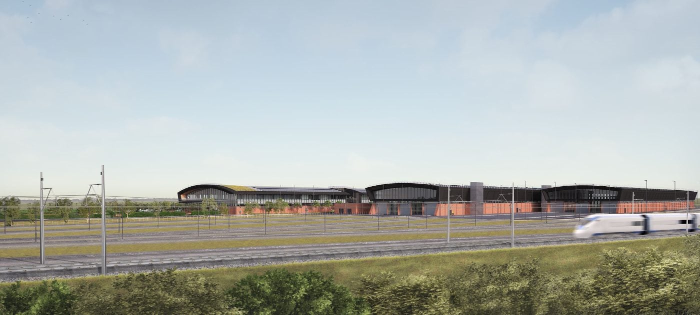 Artist's impression showing view of Calvert Infrastructure Maintenance Depot.