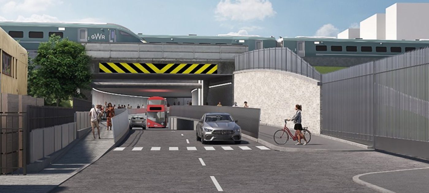 Artist impression of Old Oak Common Lane Bridge.