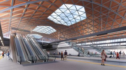 Artist's impression of Curzon Street station platform level.