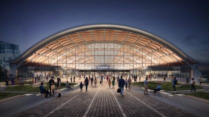 Artist impression of Birmingham Curzon Street Station.