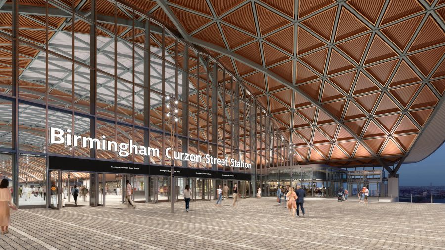 Architect's visualisation of Birmingham Curzon Street station