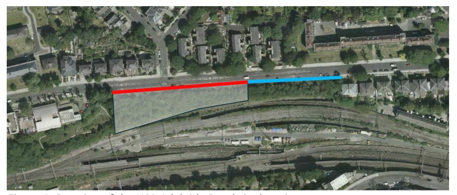 Drawing of the HS2 Adelaide Road site location.