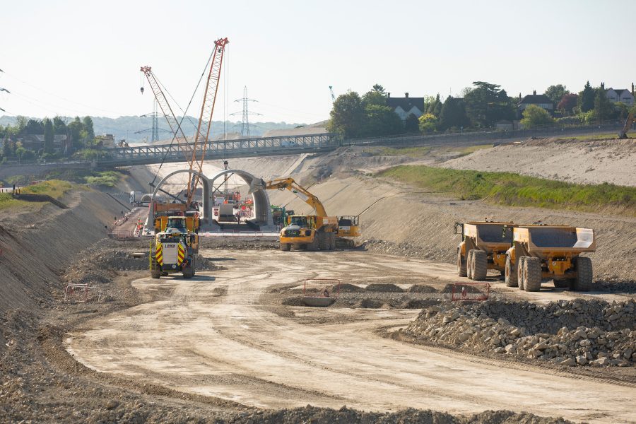 Earthworks surrounding the Wendover Green Tunnel.