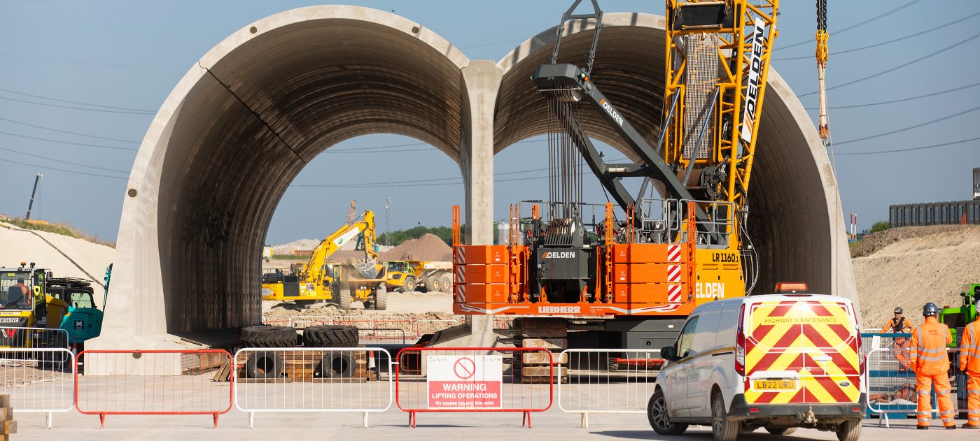 The Wendover Green Tunnel construction site in Buckinghamshire.
