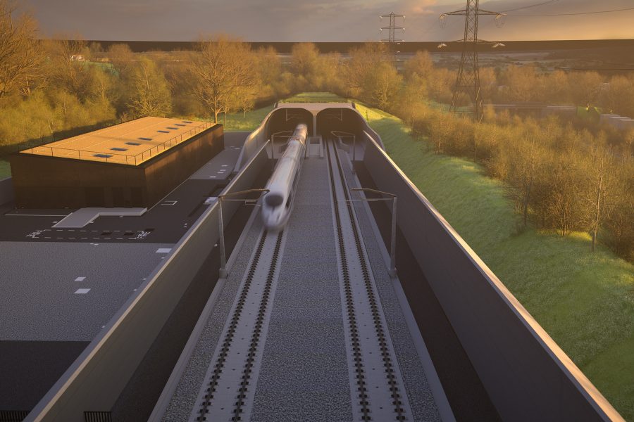 Visualisation showing the South portal of the Wendover green tunnel.