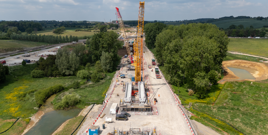 Edgcote viaduct piers installation complete (May 2025)