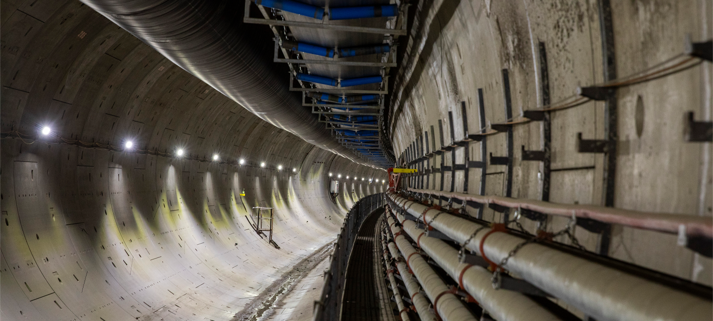 Inside view of the Northolt tunnel which completed tunnelling in 2025.