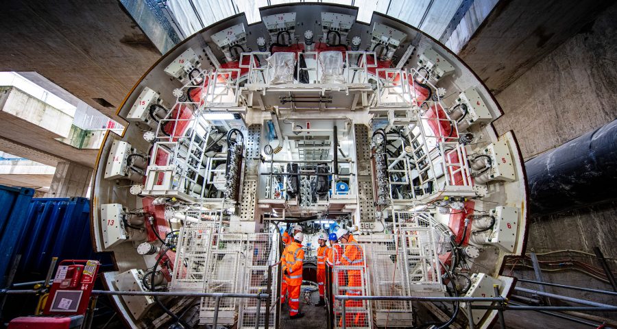 TBM Karen being assembled at Old Oak Common station box.