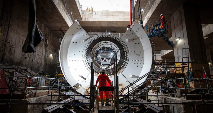 TBM Karen part assembled in Old Oak Common station box.