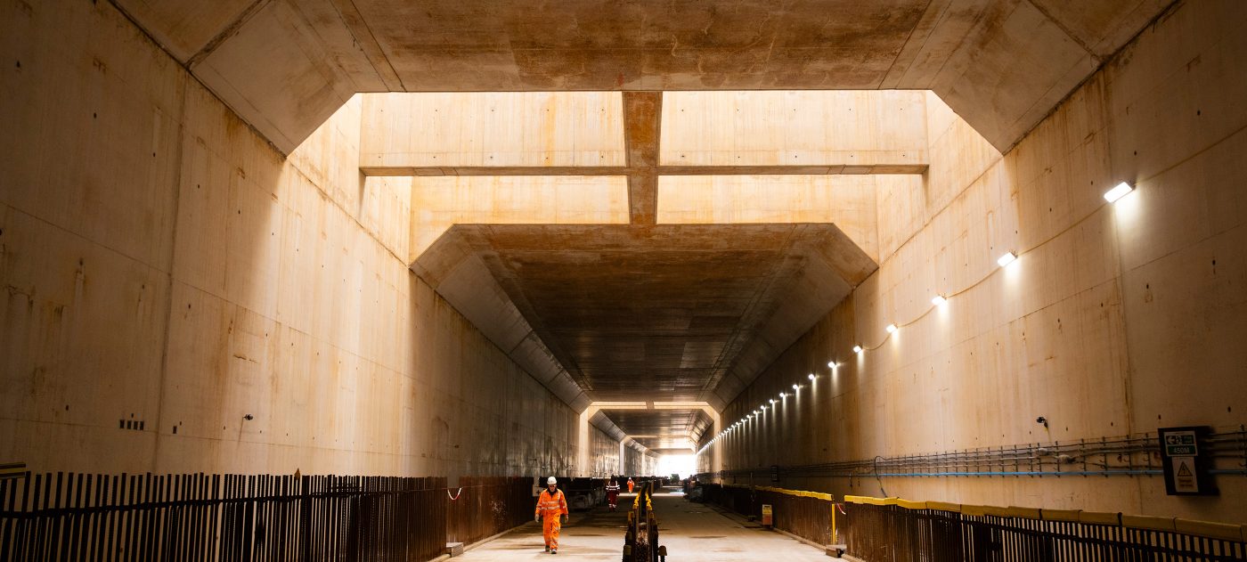 Inside the Copthall Green Tunnel.