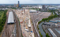 Aerial view of Old Oak Common station.