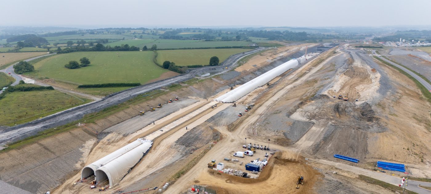 Aerial view of Greatworth green tunnel, June 2025