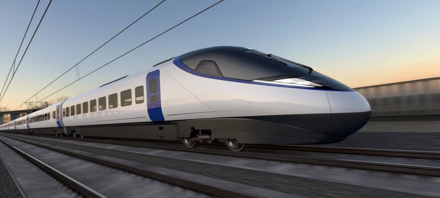 Early visualisation of the HS2 high-speed train.