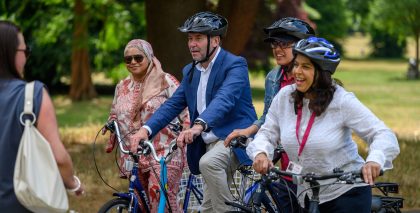 HS2 CEO Mark Wild meeting the CEF recipient Saheli Hub East Birmingham. 