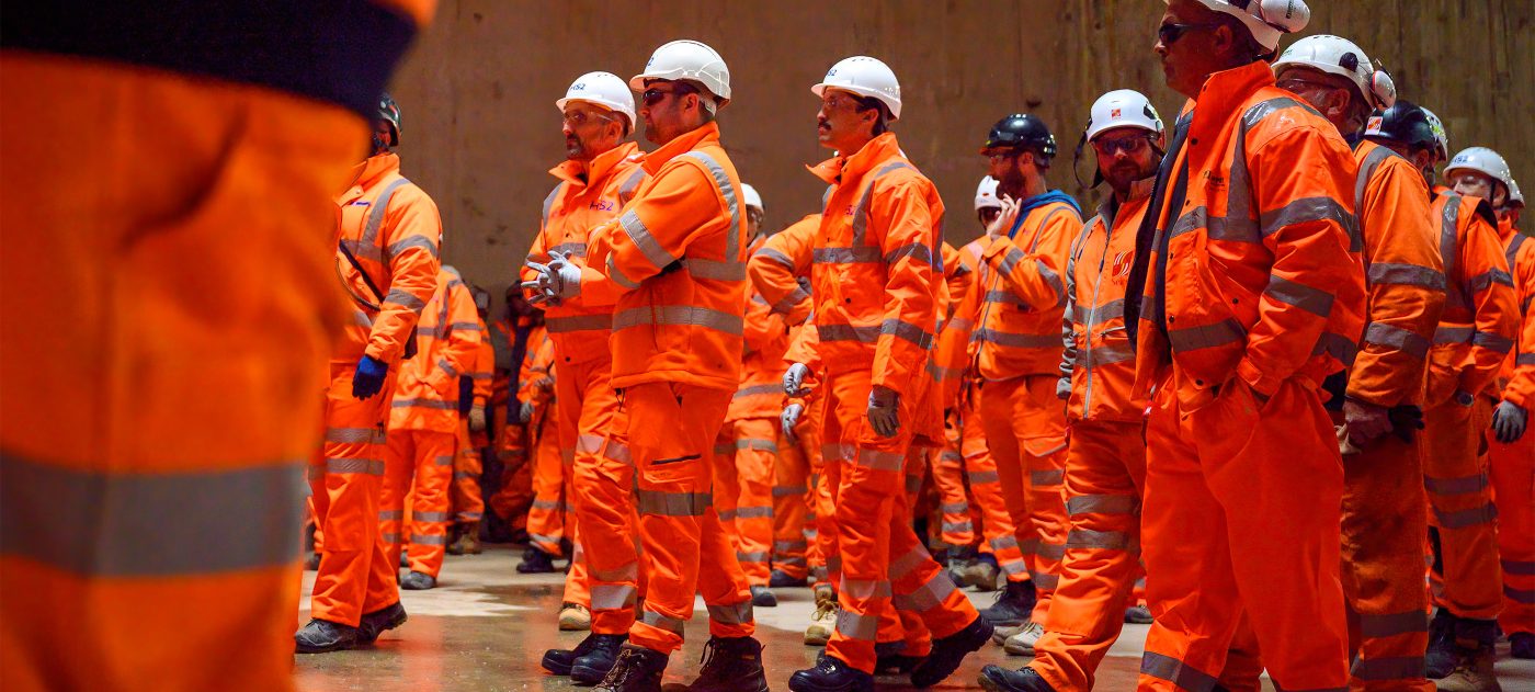 HS2 operatives at Old Oak Common in West London.