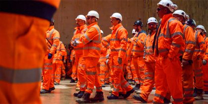 HS2 operatives at Old Oak Common in West London.